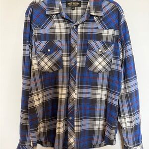Salt Valley Western Plaid Men's Pearl Snap Shirt Sz L